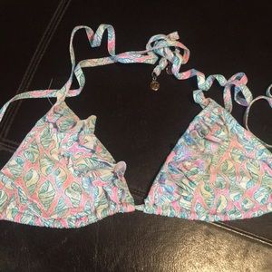 Lilly Pulitzer ruffled shell bikini top
